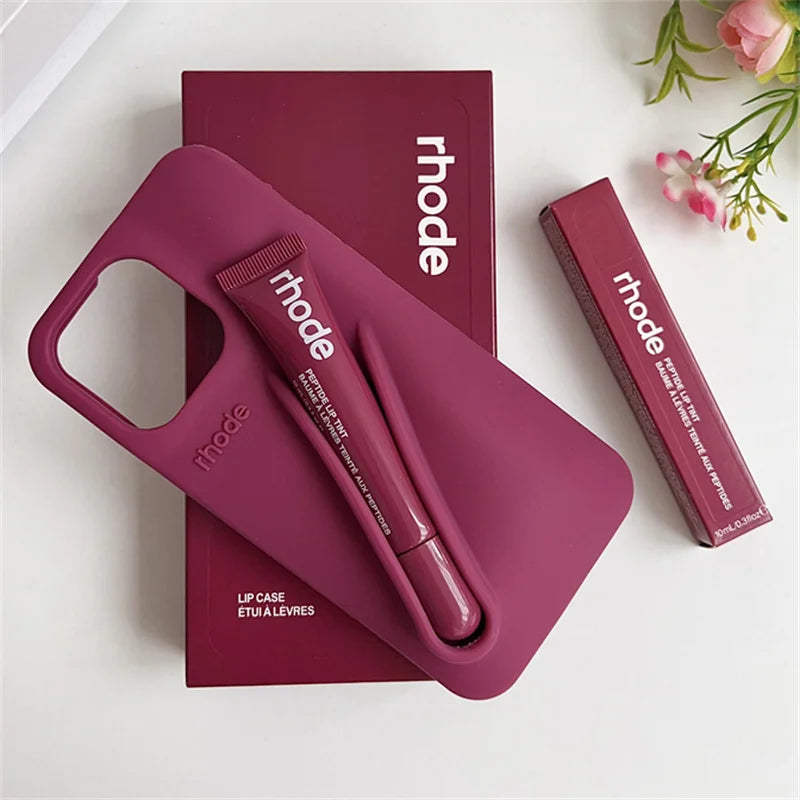 Autumn Edition New Rhode DIY Lipstick Lip Holder Soft Silicone Case for IPhone 16 15 14 13 12 11 Pro Max Plus Phone Stand Cover trendy