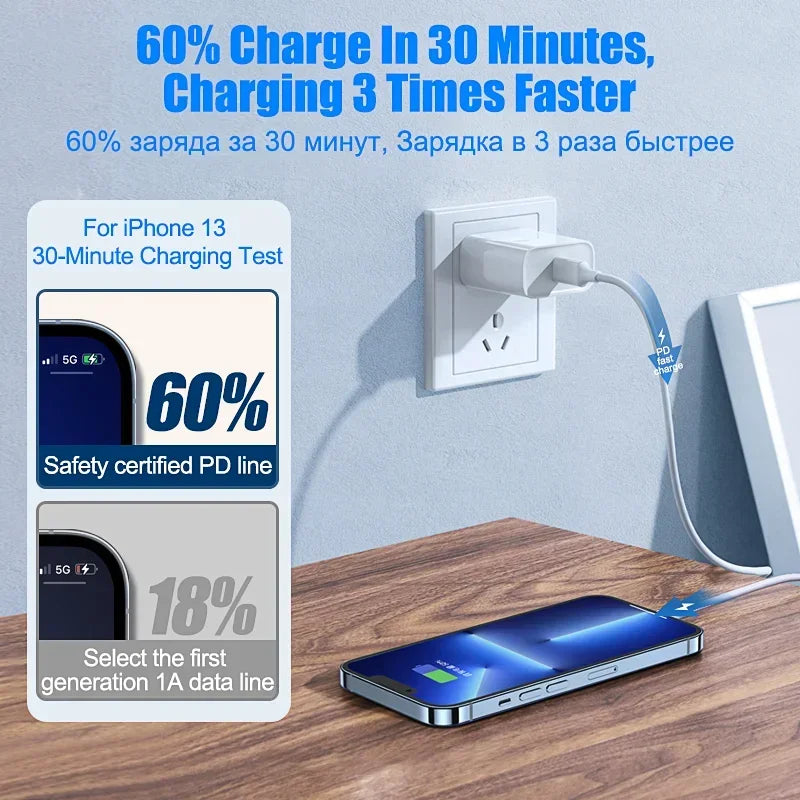 10Pcs 66W Type C PD 30W USB Cable For Apple iPhone 16 15 14 13 12 11 Pro Max 7 8 Plus XS R Fast Charging USB C Cable Charge Wire