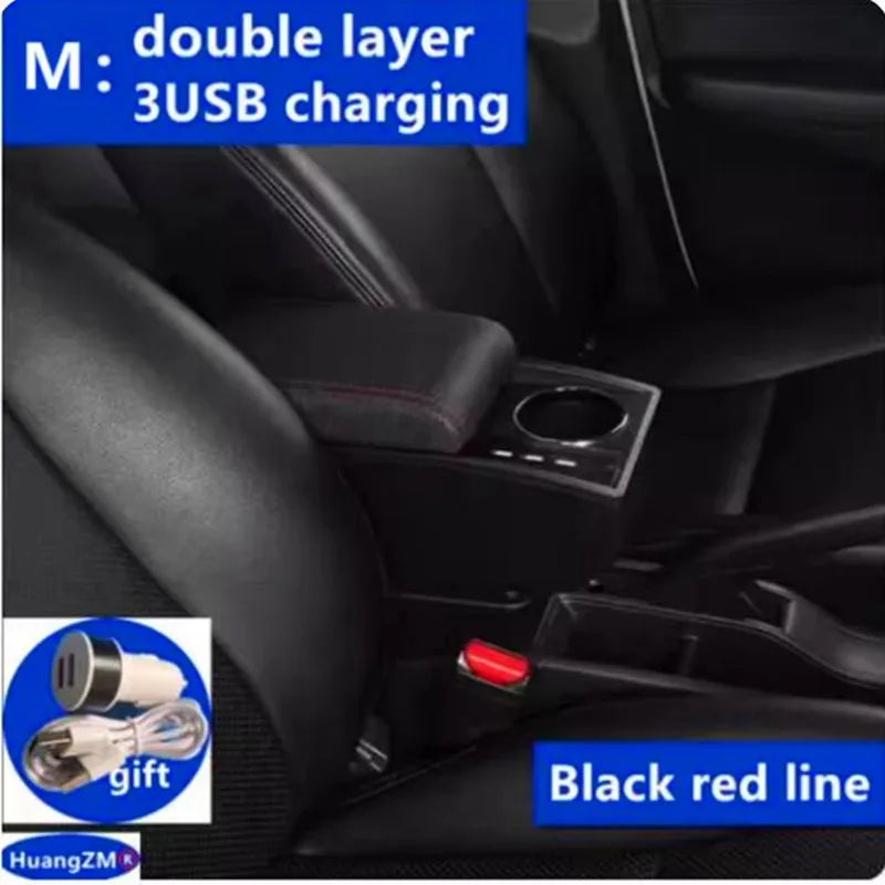For Chevrolet Spark Armrest Box For Chevrolet Spark 3 III Aveo T200 Car Armrest Storage Box cup holder Retrofit Car Accessories