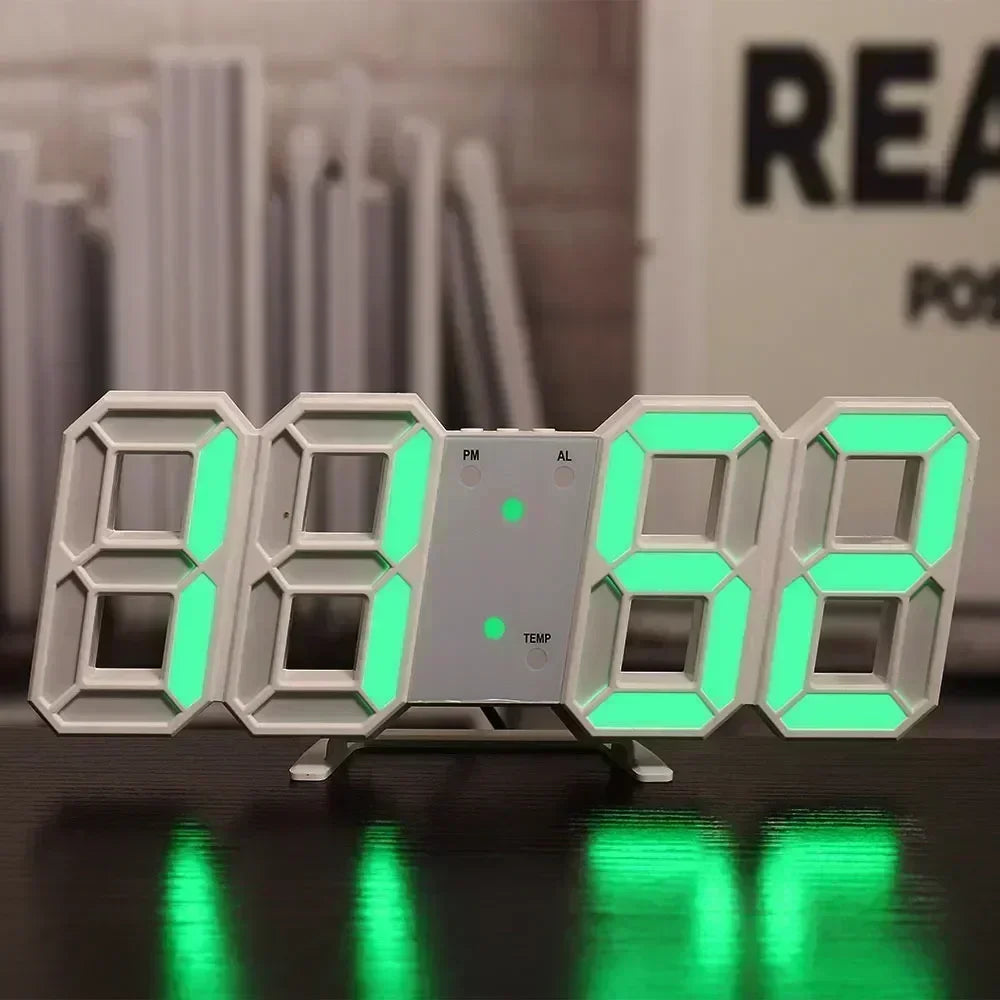 Digital Clock Wall Clocks Decoration for Bedroom Adjustable Electronic Watches 3D LEDs Home Decor Night Mode Watch Glowing