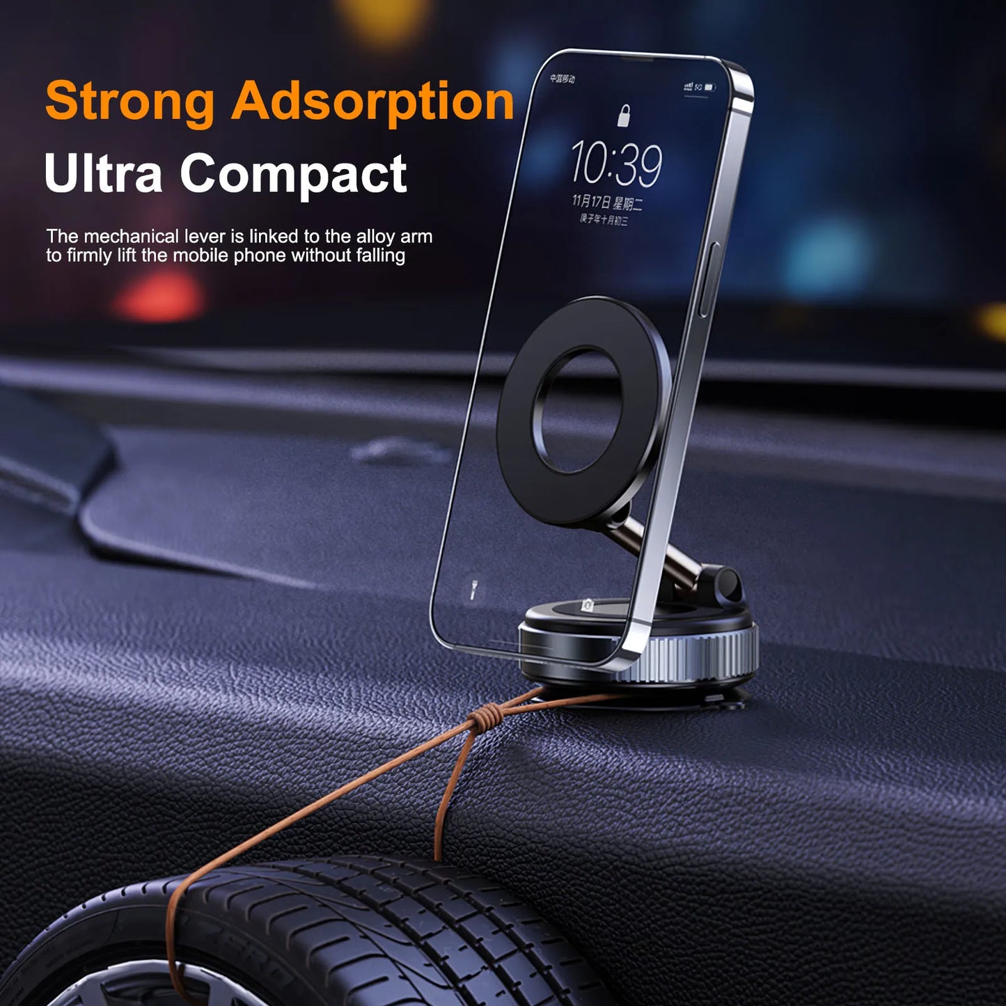 Xiaomi K007 Strong Magnetic Phone Holder Foldable Design 360° Adjustable Vacuum Car Mount For Car Desk Bathroom Magnetic Bracket