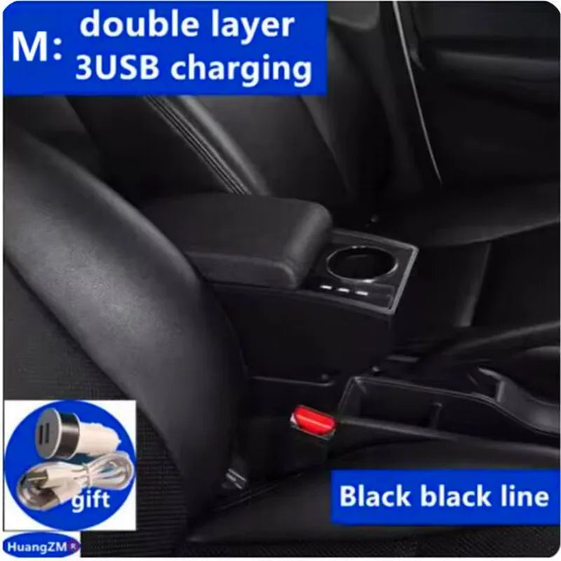 For Chevrolet Spark Armrest Box For Chevrolet Spark 3 III Aveo T200 Car Armrest Storage Box cup holder Retrofit Car Accessories