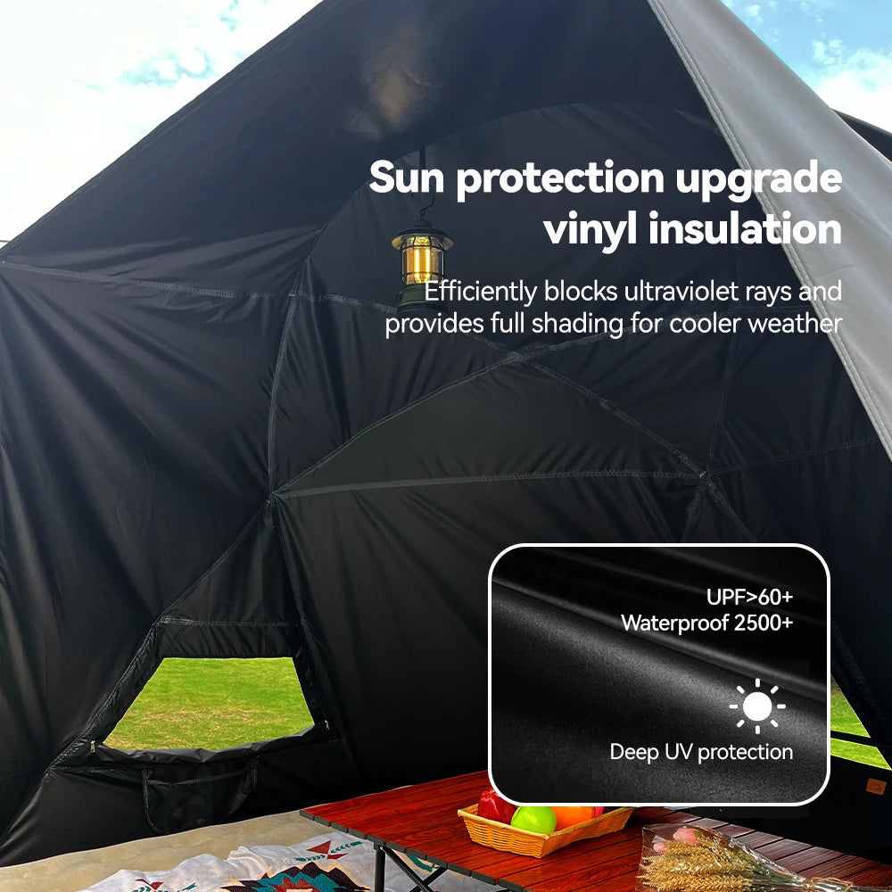 Sonuto Outdoor 4-7 People Camping Park Beach Tent Vinyl Sunscreen Folding Portable Canopy Rainproof And Sunscreen Shelter