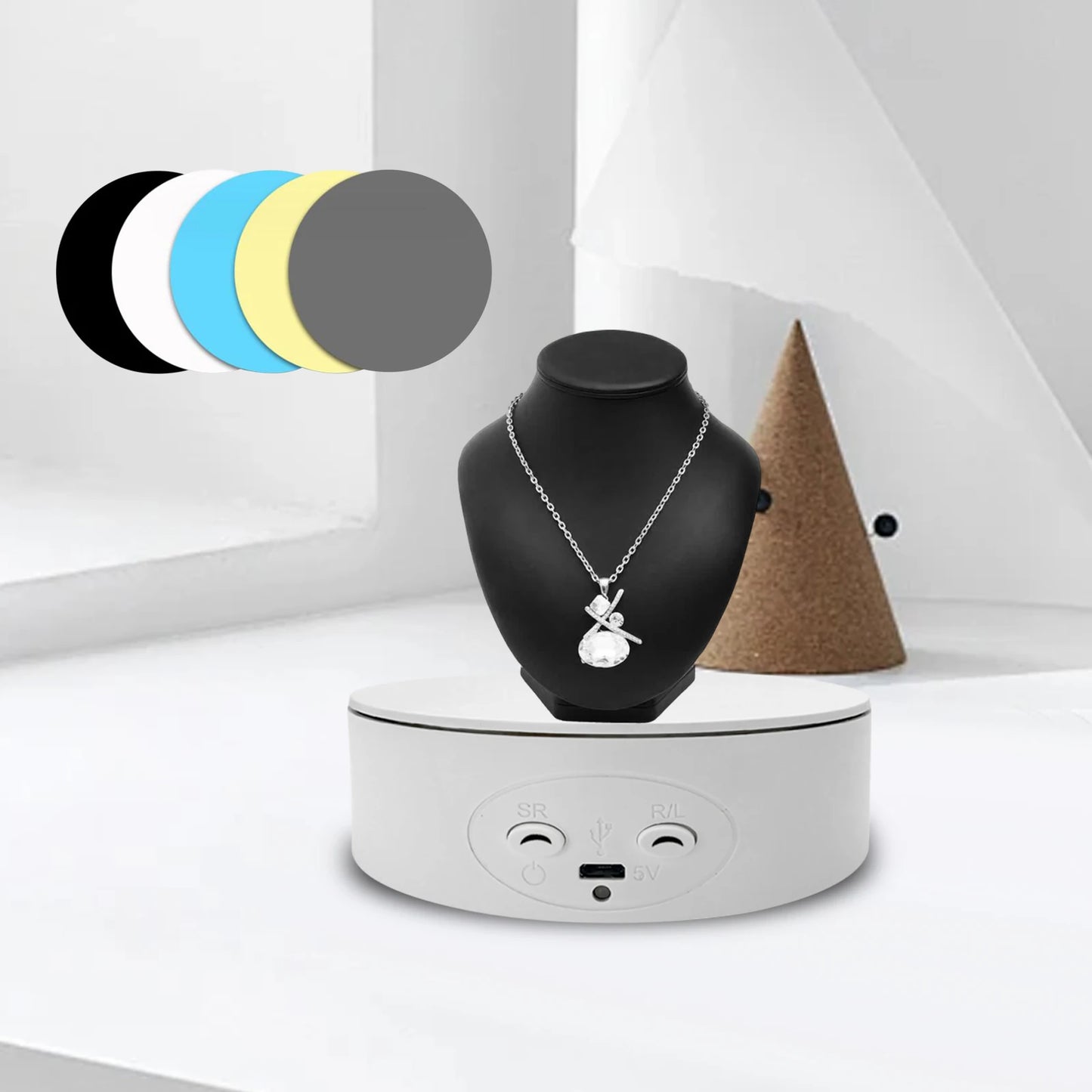360 Degree Electric Motorized Rotation 3D Display Stand for Photography, Watches Figures Jewelry Rotating Display Stand