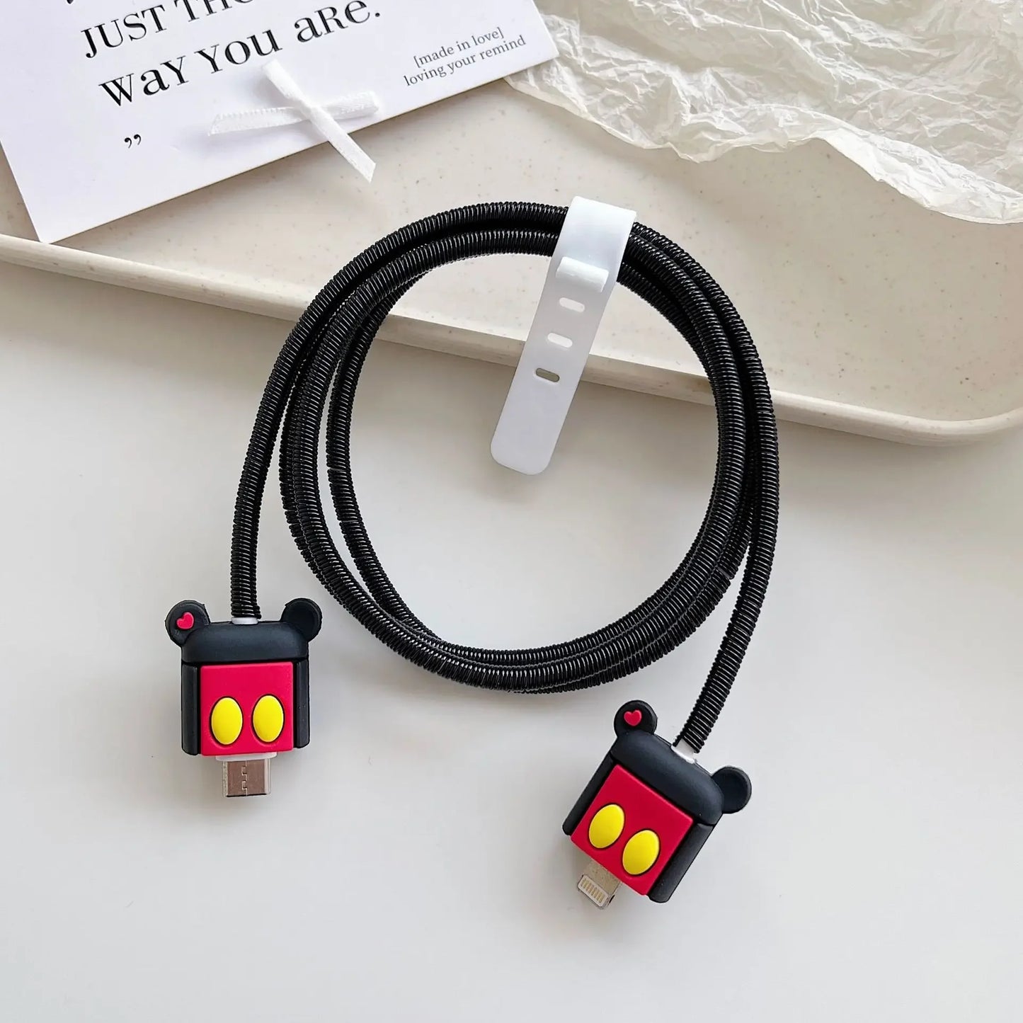 New Cartoon Charger Cable Protector for IPhone 15 14 13 12 18W 20W Charger Protection Cover Stitch Data Line Winder Protective trendy