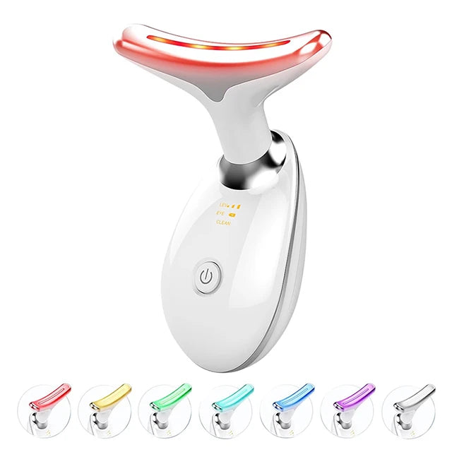 7 Colors Anti Wrinkle Facial Massager Neck Face Beauty Device Skin Tighten Facial Lift Device Reduce Double Chin Skin Care Tool trendy