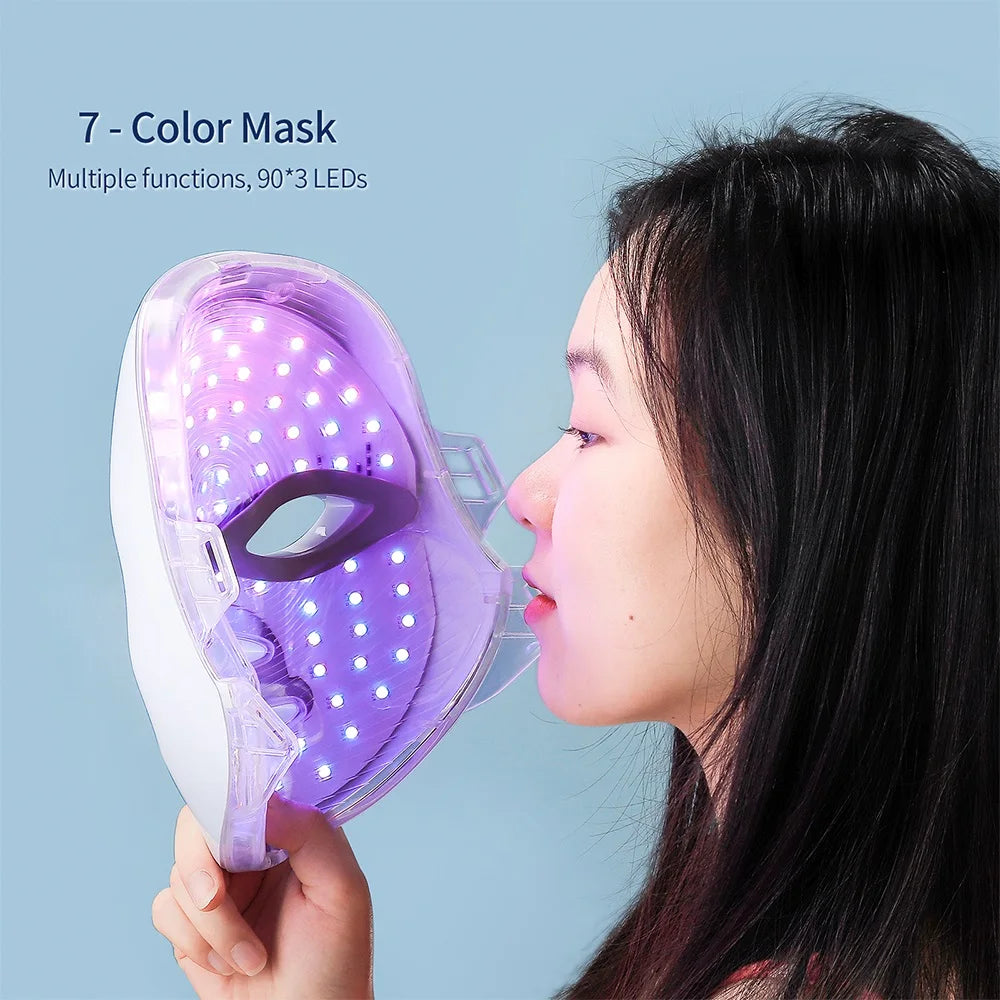 LED Face Neck Mask Rechargeable LED Photon Beauty Machine Facial Rejuvenation SPA Skin Care Tool trendy