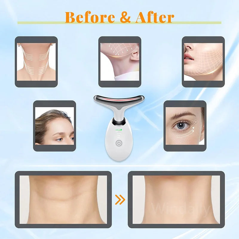 7 Colors Anti Wrinkle Facial Massager Neck Face Beauty Device Skin Tighten Facial Lift Device Reduce Double Chin Skin Care Tool trendy
