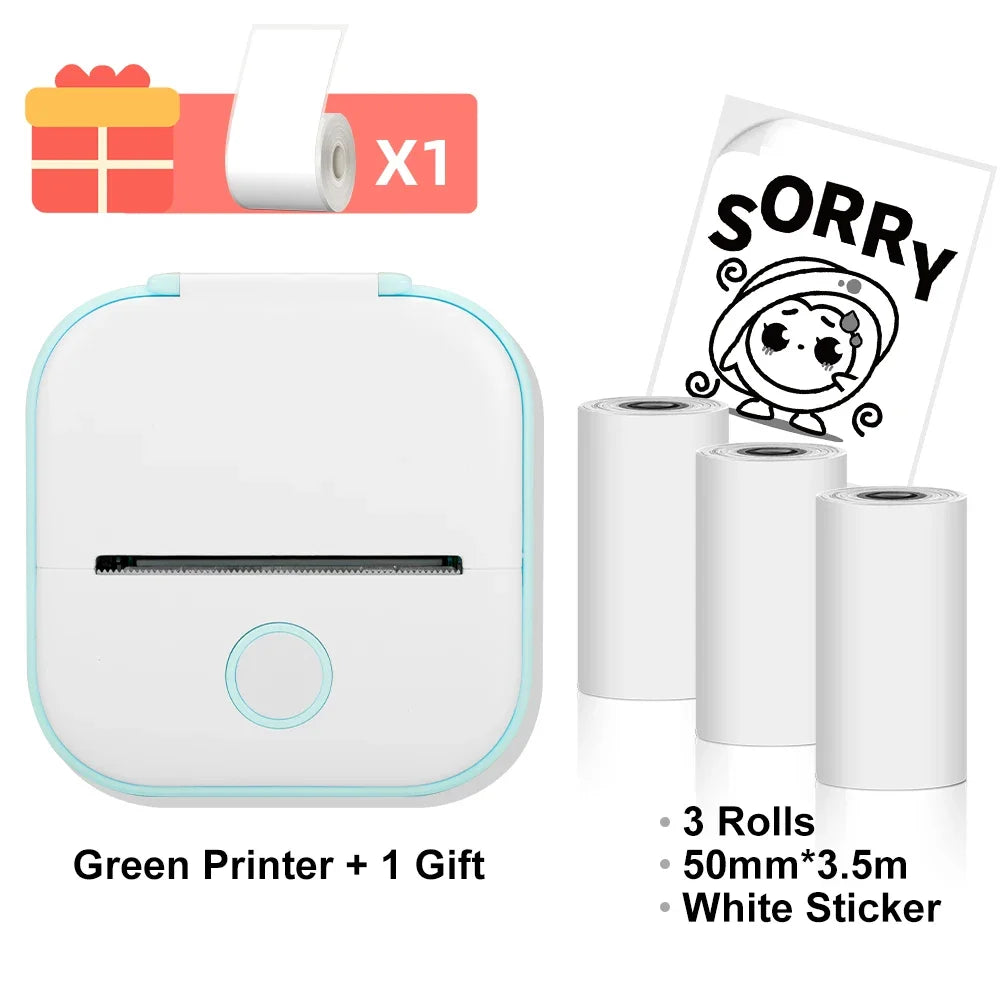 T02 Mini Thermal Printer Phomemo T02 Sticker Maker Machine Portable Bluetooth Pocket Printer Study Supplies for Photos Notes