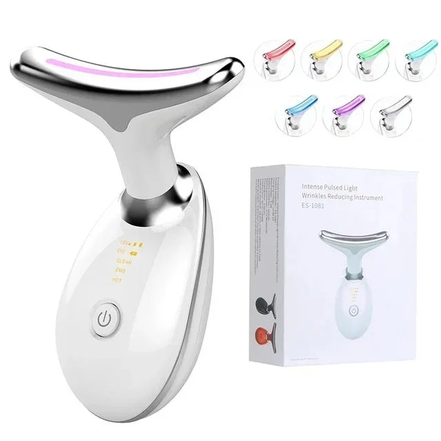 7 Colors Anti Wrinkle Facial Massager Neck Face Beauty Device Skin Tighten Facial Lift Device Reduce Double Chin Skin Care Tool trendy