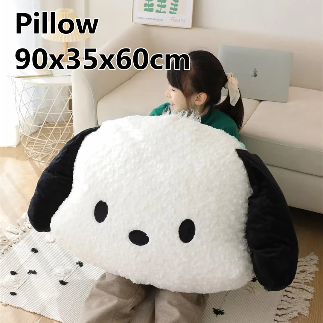 Cute Sanrio Pochacco Headrest Safety Belt Cover Soft Lovely Car Accessories Back Cushion Hug Pillow Plush Toy Birthday Gifts