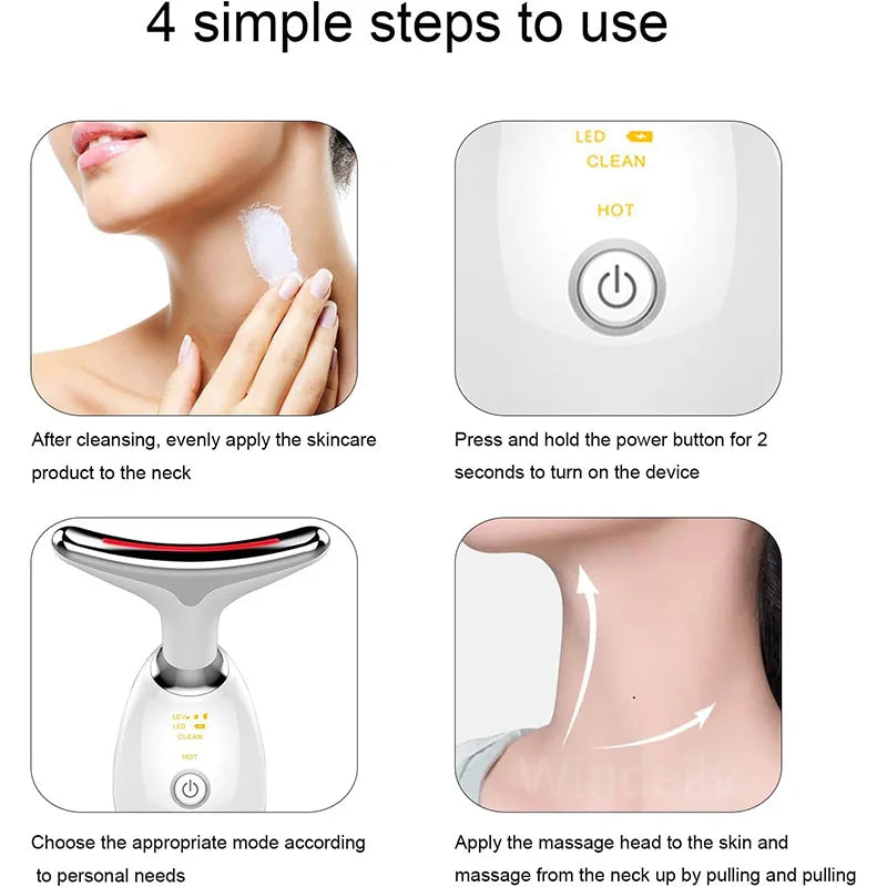 7 Colors Anti Wrinkle Facial Massager Neck Face Beauty Device Skin Tighten Facial Lift Device Reduce Double Chin Skin Care Tool trendy