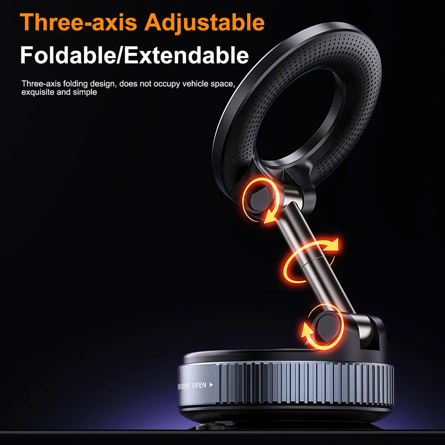 Xiaomi K007 Strong Magnetic Phone Holder Foldable Design 360° Adjustable Vacuum Car Mount For Car Desk Bathroom Magnetic Bracket