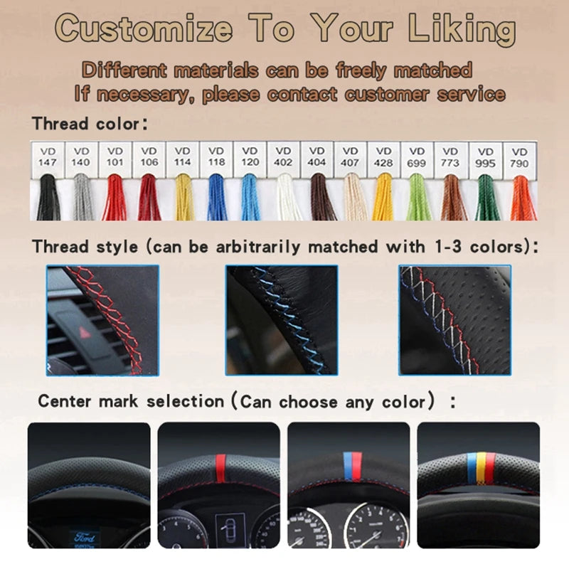 Custom Car Steering Wheel Braid Cover Suede 100% Fit For Mercedes Benz S-Class S500 2016 / A-Class AMG A45 16-19 Car Accessories