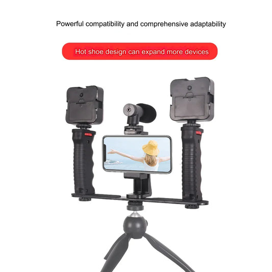 Handheld Stabilizer Rotating Pan Tilt Bracket Mobile Phone Microphone Bracket Fill Light Live Broadcast Mobile Phone Frame