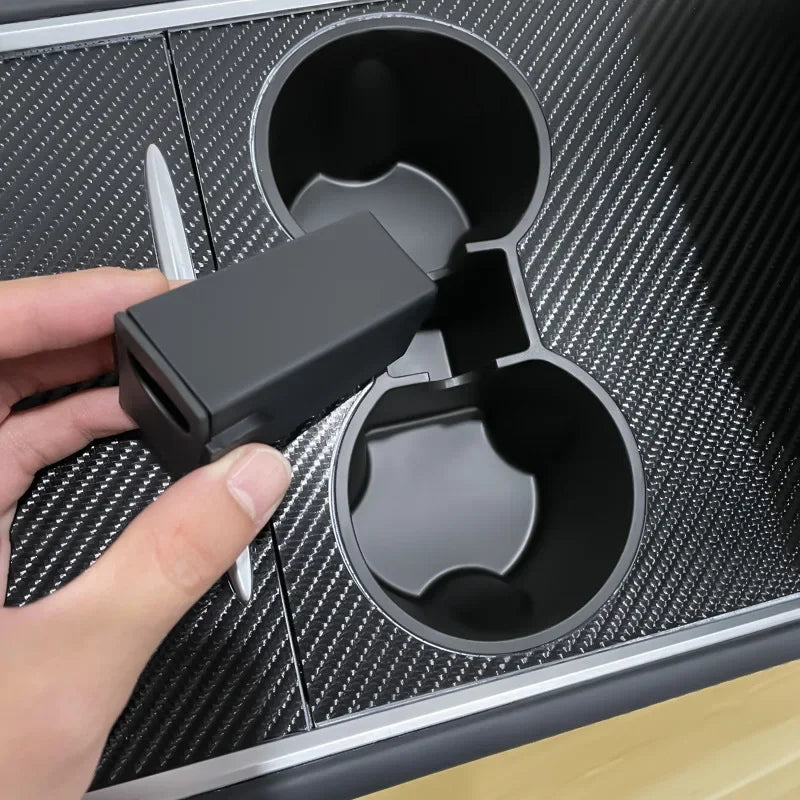 Center Console Cup Holder Insert for Tesla Model 3 3+ Highland Model Y 2024 Silicone Slot Slip Drink Limiter New Car Accessories