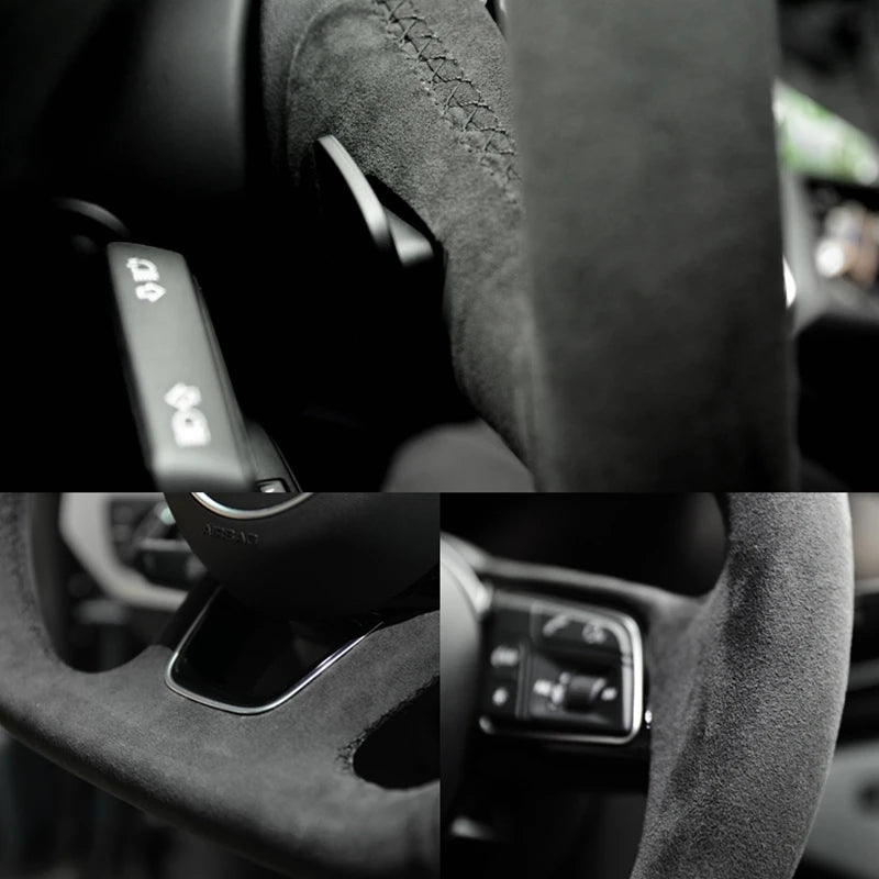 Custom Car Steering Wheel Braid Cover Suede 100% Fit For Mercedes Benz S-Class S500 2016 / A-Class AMG A45 16-19 Car Accessories