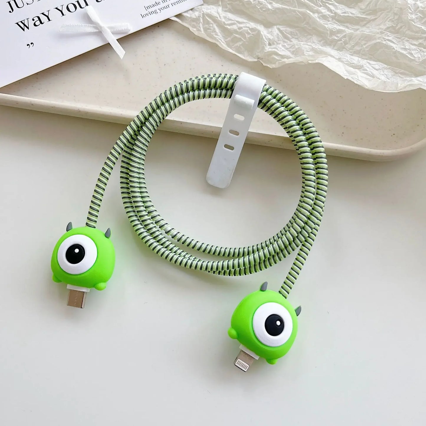 New Cartoon Charger Cable Protector for IPhone 15 14 13 12 18W 20W Charger Protection Cover Stitch Data Line Winder Protective trendy