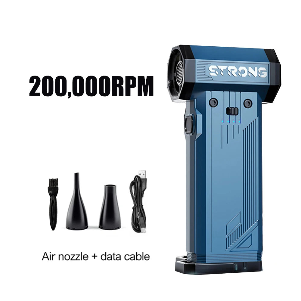 Turbo Jet Blower 300000RPM Powerful Air Blower Brushless Motor Turbo Fan Wind Speed 60m/s 8000mAh Souffleur Air Puissant