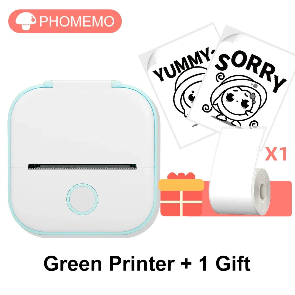 T02 Mini Thermal Printer Phomemo T02 Sticker Maker Machine Portable Bluetooth Pocket Printer Study Supplies for Photos Notes