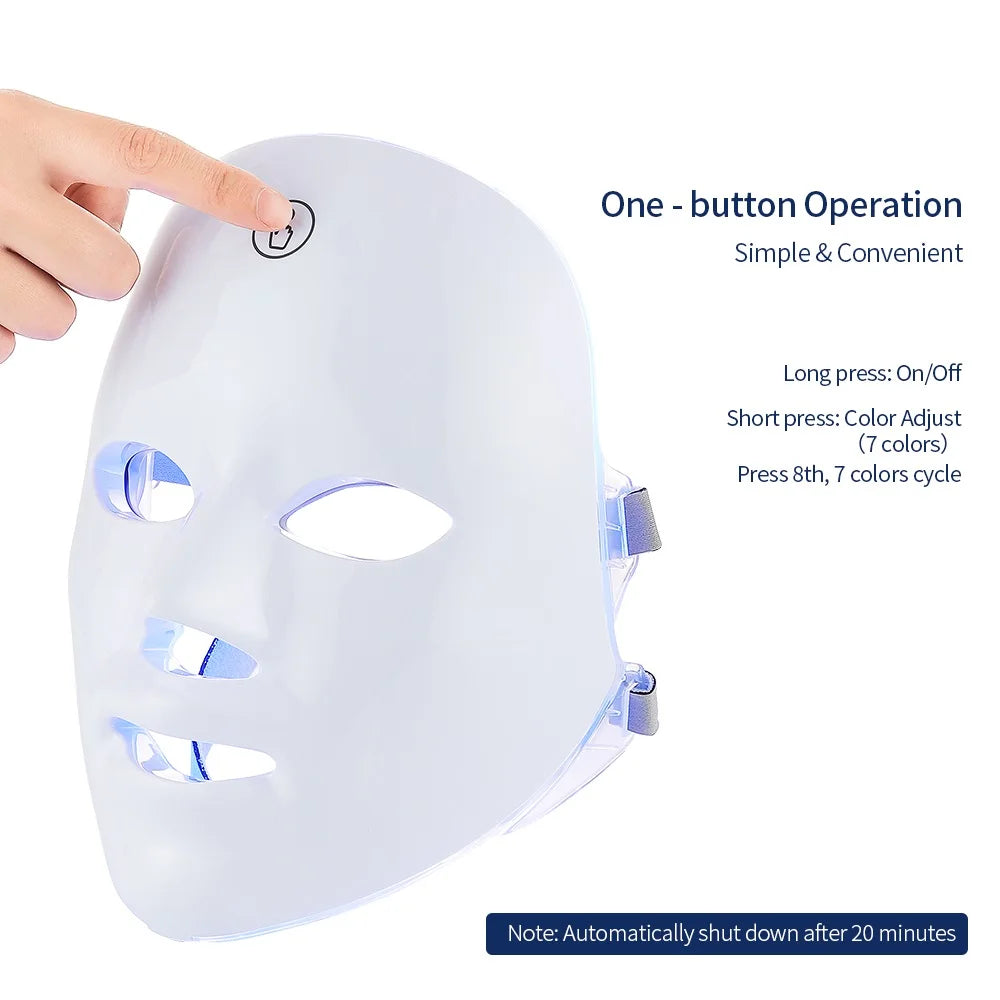 LED Face Neck Mask Rechargeable LED Photon Beauty Machine Facial Rejuvenation SPA Skin Care Tool trendy