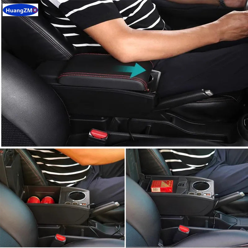 For Chevrolet Spark Armrest Box For Chevrolet Spark 3 III Aveo T200 Car Armrest Storage Box cup holder Retrofit Car Accessories