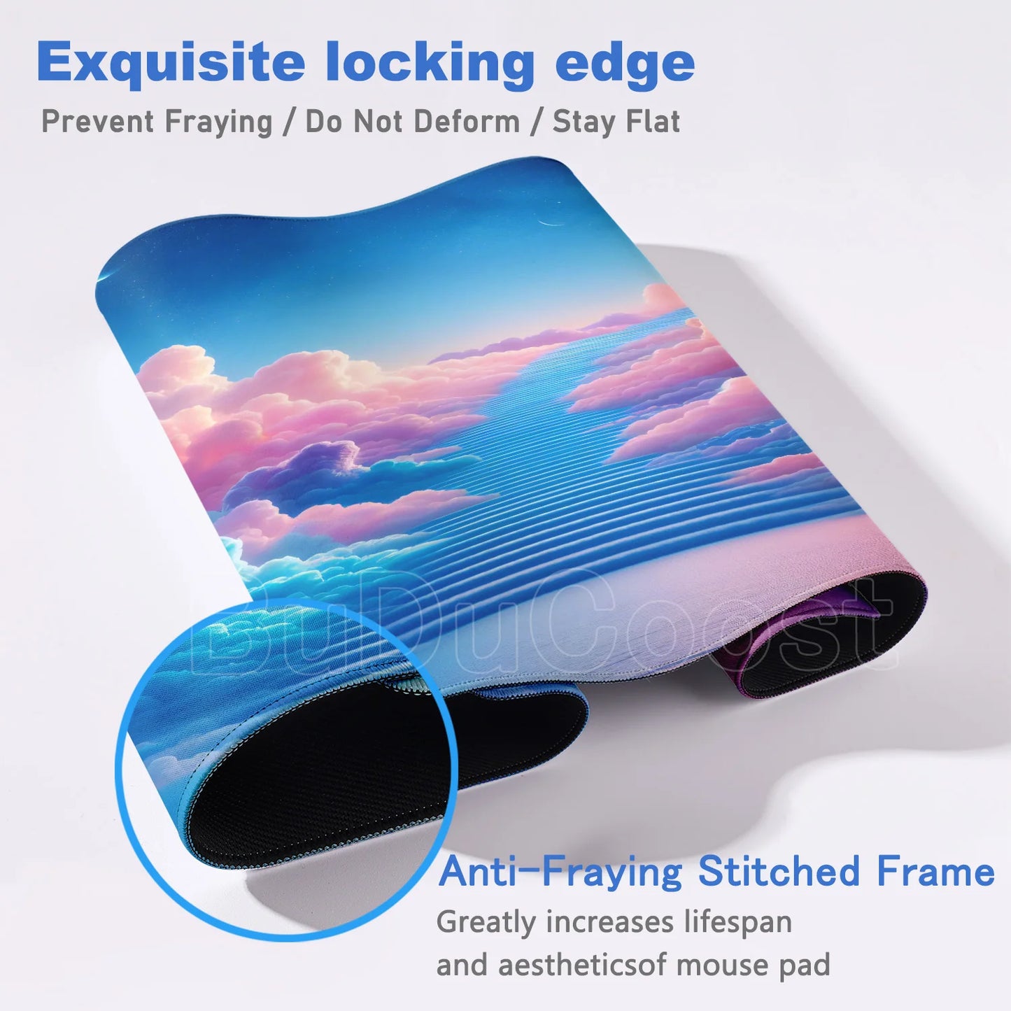 Moon Blue Sky Cloud Ladder Gaming Mouse Pad 400×900 Anti Slip Rubber Mousepad Portable Desktop Mats HD Pretty Desktop Decoration