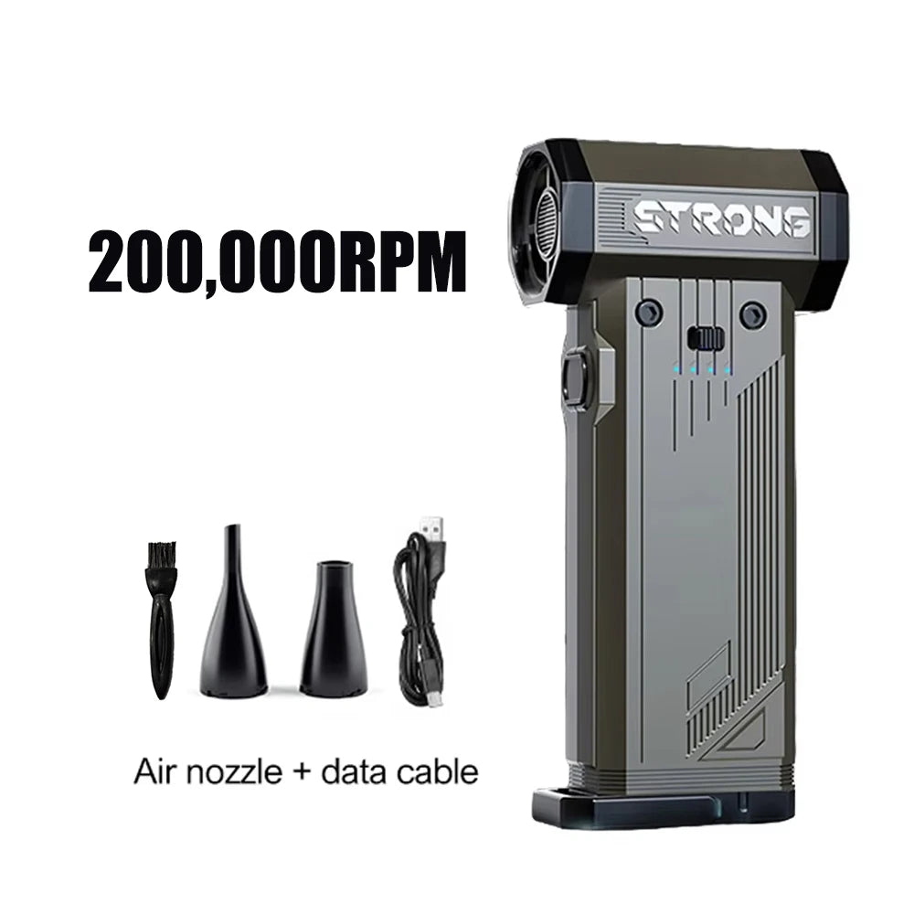 Turbo Jet Blower 300000RPM Powerful Air Blower Brushless Motor Turbo Fan Wind Speed 60m/s 8000mAh Souffleur Air Puissant