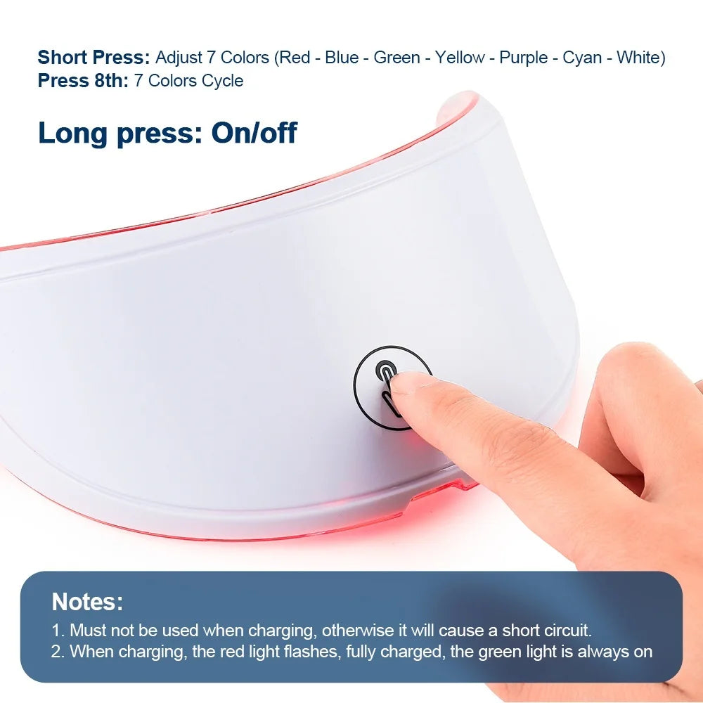 LED Face Neck Mask Rechargeable LED Photon Beauty Machine Facial Rejuvenation SPA Skin Care Tool trendy