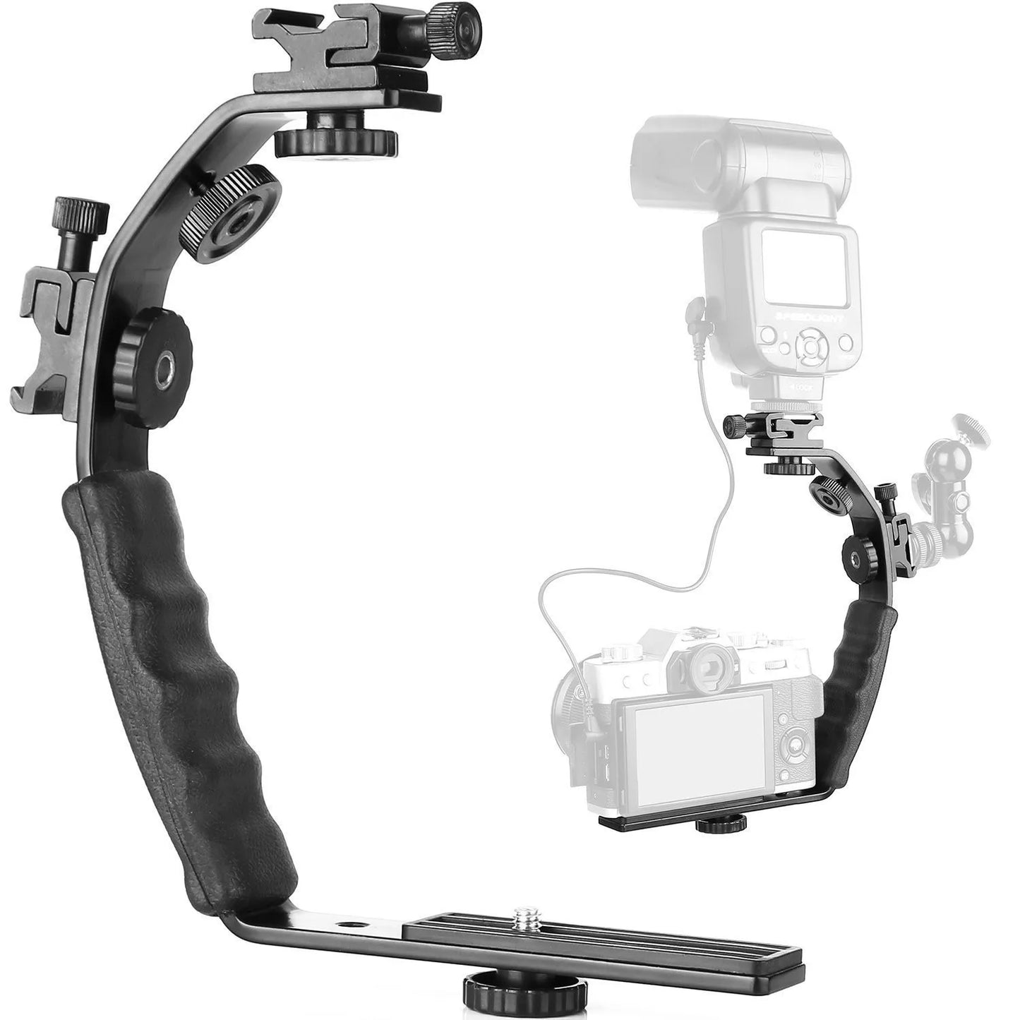 Camera Smartphone Stabilizer, Portable Handle Grip Handheld Video Rig with Carrying Case, Fits for All Camera, Camcorder
