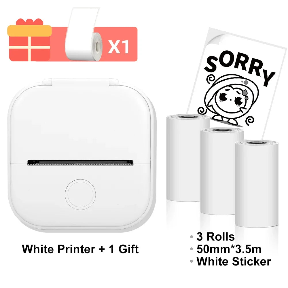 T02 Mini Thermal Printer Phomemo T02 Sticker Maker Machine Portable Bluetooth Pocket Printer Study Supplies for Photos Notes