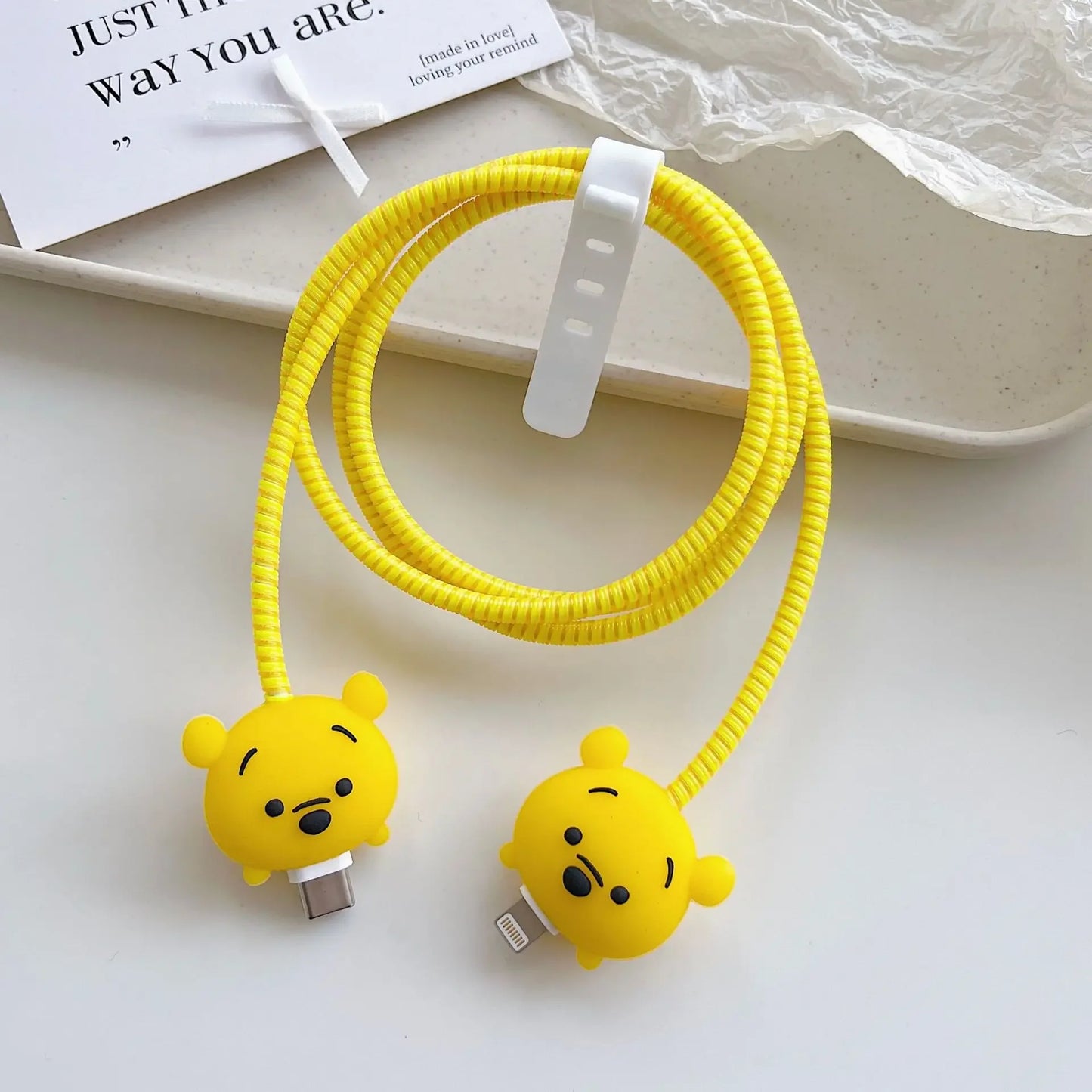 New Cartoon Charger Cable Protector for IPhone 15 14 13 12 18W 20W Charger Protection Cover Stitch Data Line Winder Protective trendy