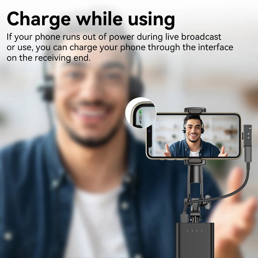 Wireless Lavalier Microphone with Charging Box Magnetic Noise Reduction Professional Lapel Microphone for Studio Recording Live