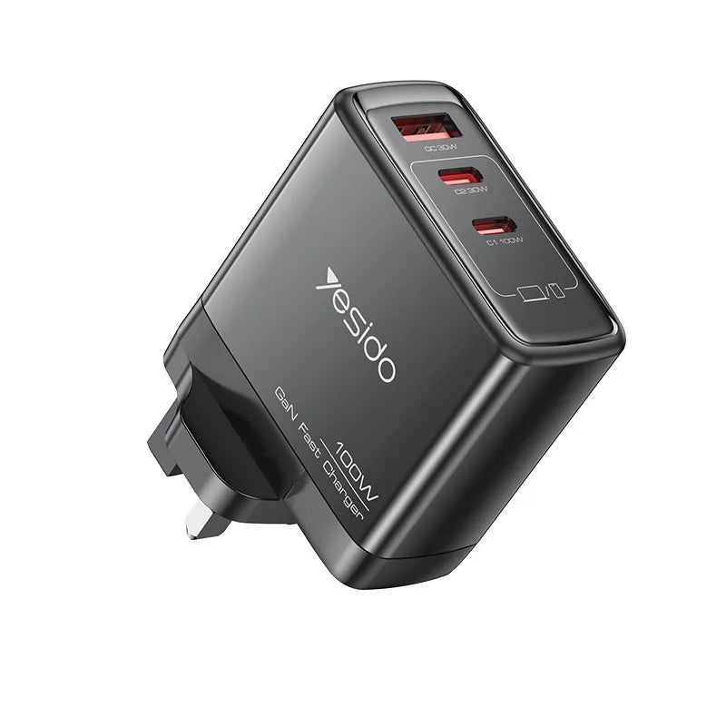 yesido three-port fast charger travel charger pd100w mobile phone charger multi-port travel charger UK