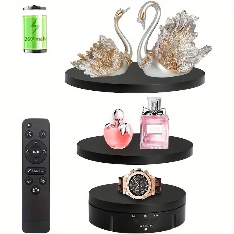 3 in 1 Rotating Display Stand with 5.9/7.08/8.66 Inch Replacement Cover, 360 Degree Rotating Display Stand with Remote Control