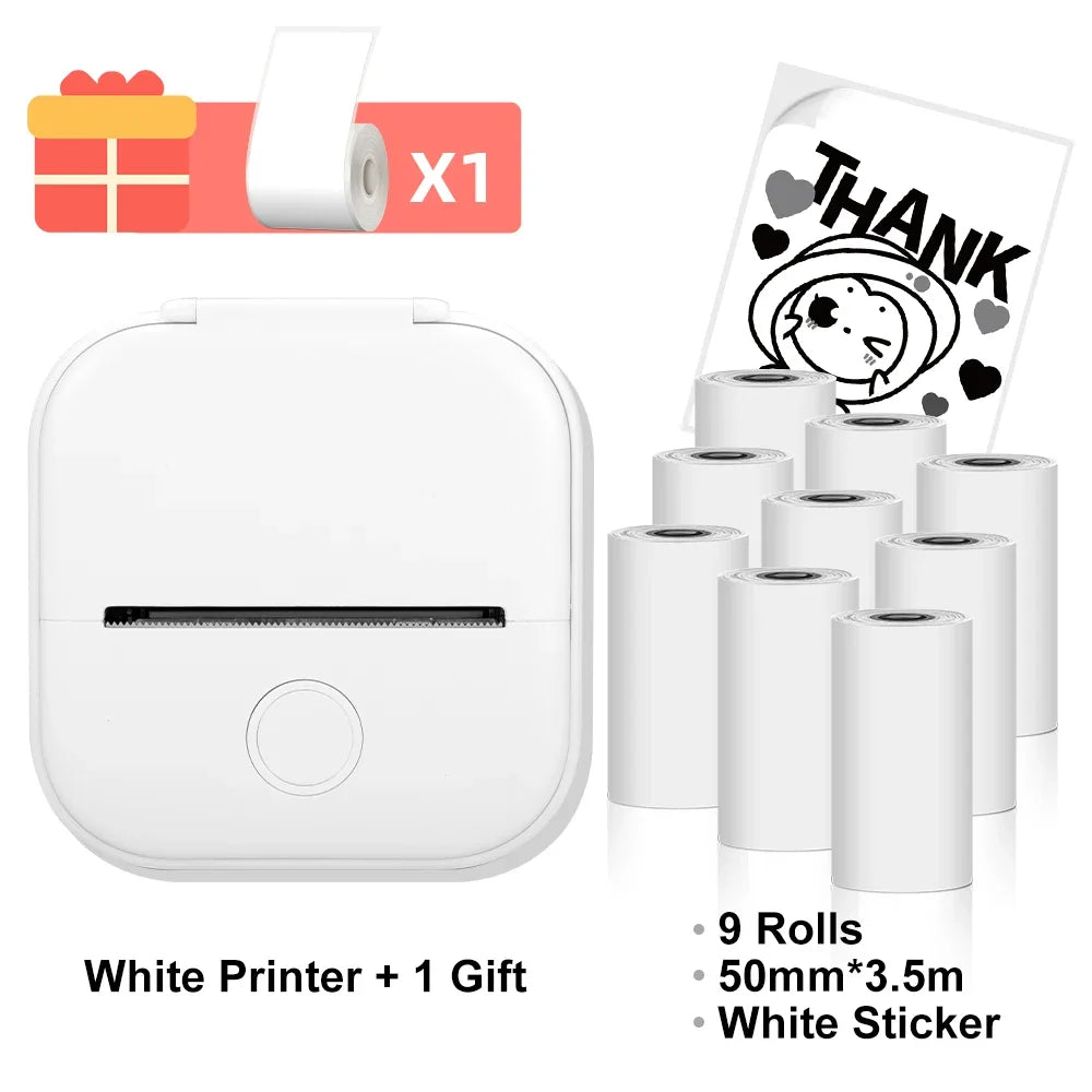 T02 Mini Thermal Printer Phomemo T02 Sticker Maker Machine Portable Bluetooth Pocket Printer Study Supplies for Photos Notes
