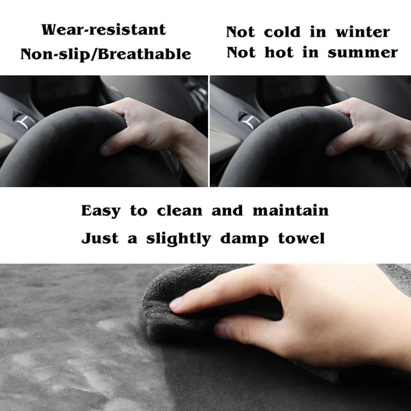 Custom Car Steering Wheel Braid Cover Suede 100% Fit For Mercedes Benz S-Class S500 2016 / A-Class AMG A45 16-19 Car Accessories