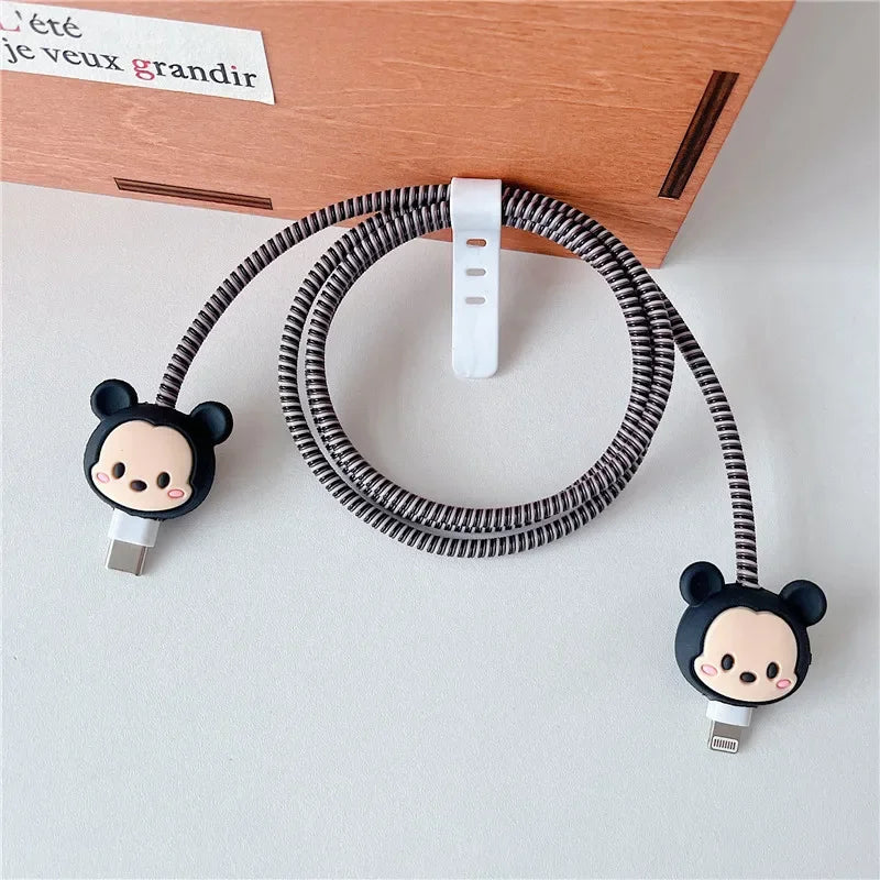 New Cartoon Charger Cable Protector for IPhone 15 14 13 12 18W 20W Charger Protection Cover Stitch Data Line Winder Protective trendy