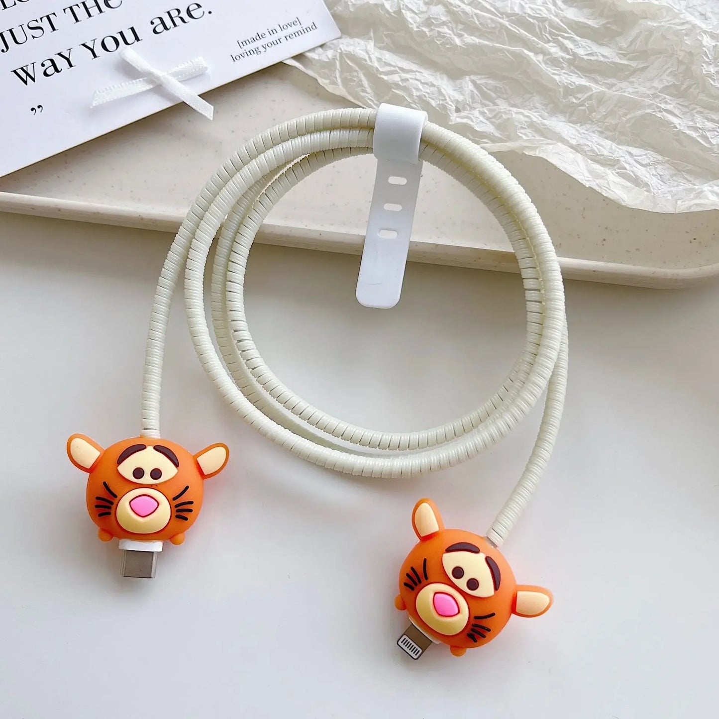 New Cartoon Charger Cable Protector for IPhone 15 14 13 12 18W 20W Charger Protection Cover Stitch Data Line Winder Protective trendy