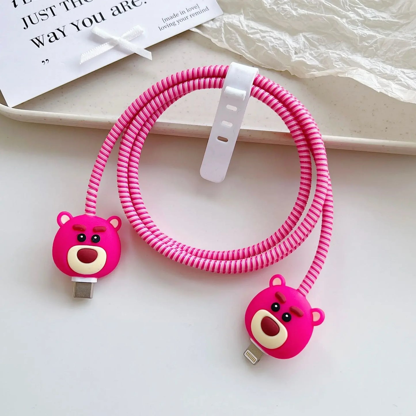 New Cartoon Charger Cable Protector for IPhone 15 14 13 12 18W 20W Charger Protection Cover Stitch Data Line Winder Protective trendy