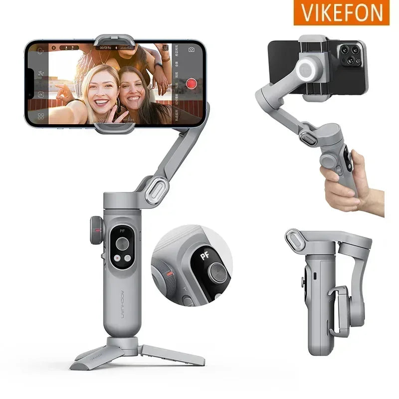 With HD LOED LCD Display Universal Joint Portable Selfie Sticks Folding Handheld Gimbal for iOS Android Smartphones Smart X Pro