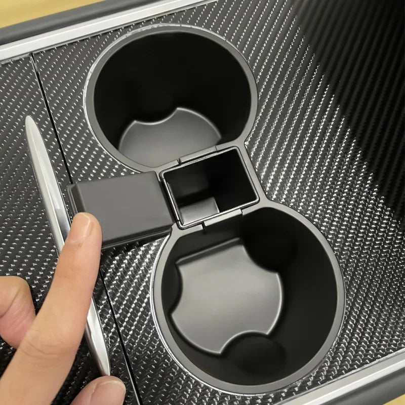 Center Console Cup Holder Insert for Tesla Model 3 3+ Highland Model Y 2024 Silicone Slot Slip Drink Limiter New Car Accessories