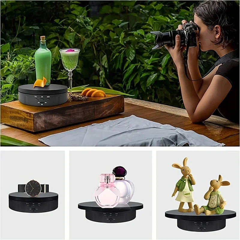 3 in 1 Rotating Display Stand with 5.9/7.08/8.66 Inch Replacement Cover, 360 Degree Rotating Display Stand with Remote Control