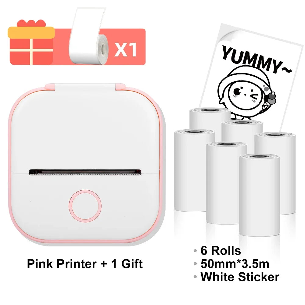 T02 Mini Thermal Printer Phomemo T02 Sticker Maker Machine Portable Bluetooth Pocket Printer Study Supplies for Photos Notes
