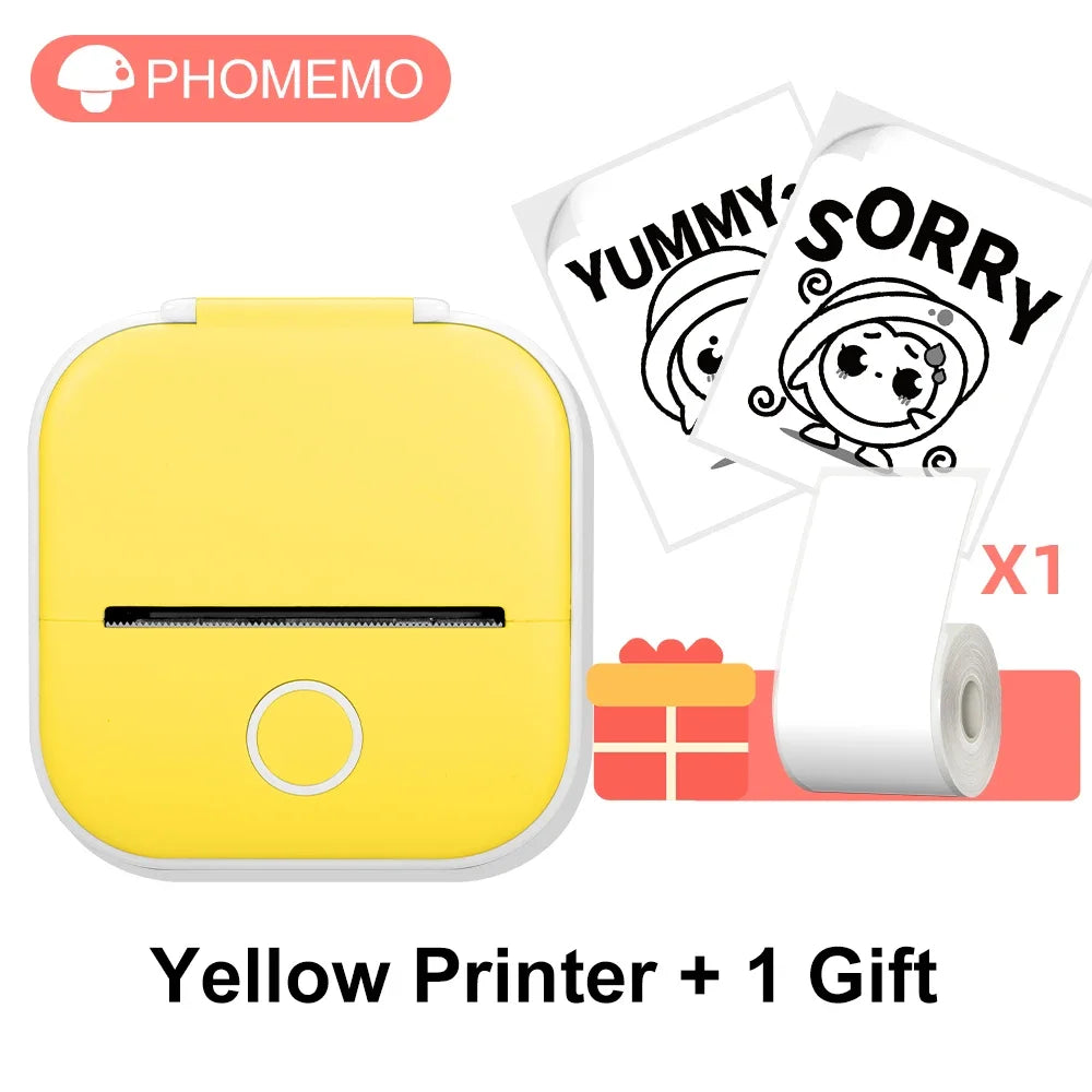 T02 Mini Thermal Printer Phomemo T02 Sticker Maker Machine Portable Bluetooth Pocket Printer Study Supplies for Photos Notes