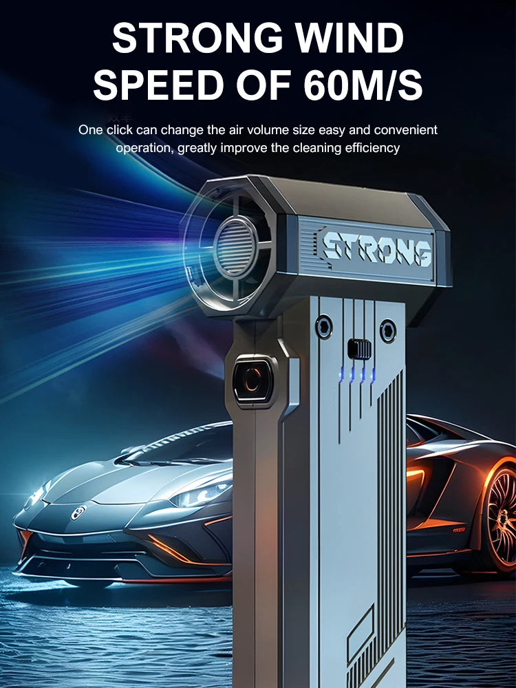 Turbo Jet Blower 300000RPM Powerful Air Blower Brushless Motor Turbo Fan Wind Speed 60m/s 8000mAh Souffleur Air Puissant