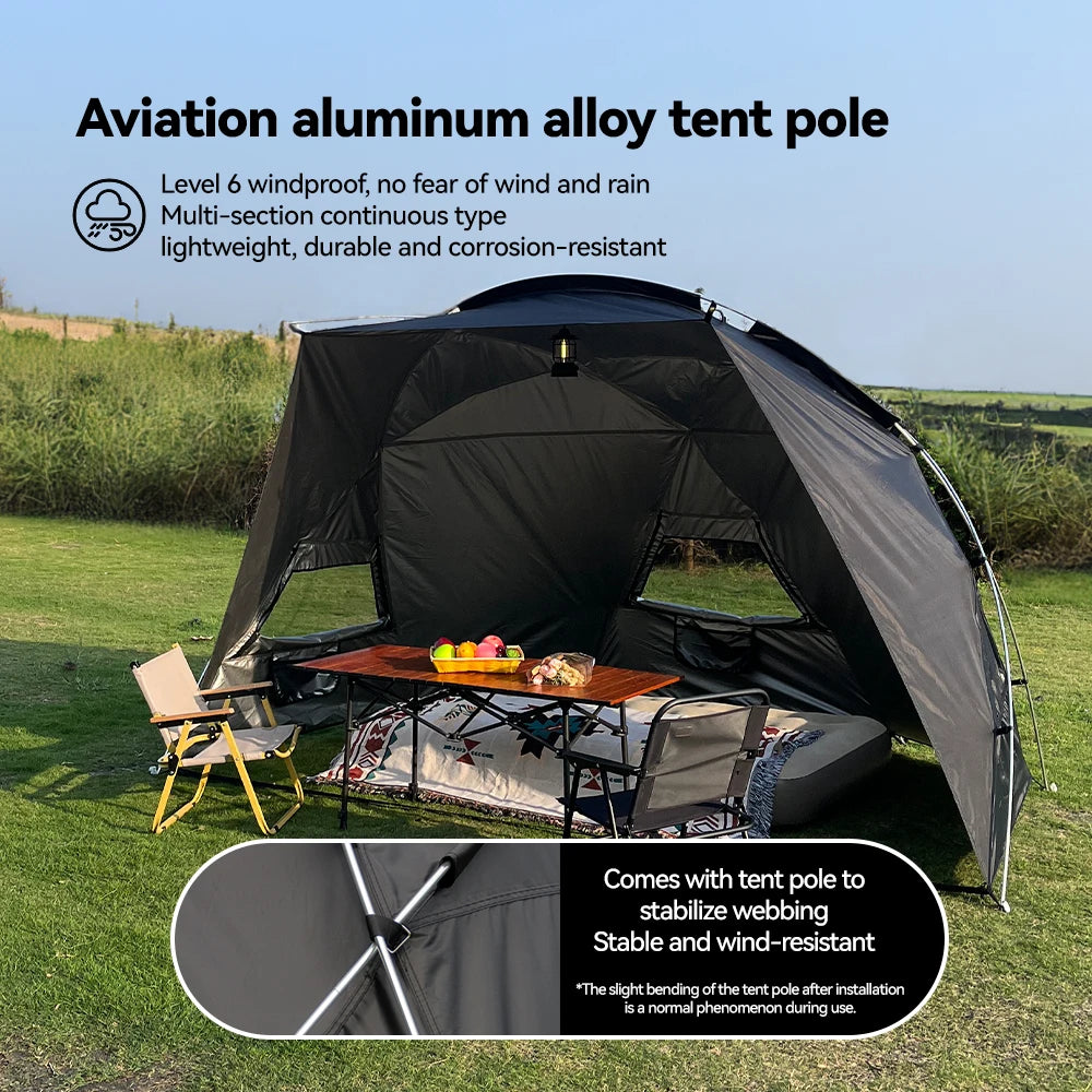 Sonuto Outdoor 4-7 People Camping Park Beach Tent Vinyl Sunscreen Folding Portable Canopy Rainproof And Sunscreen Shelter
