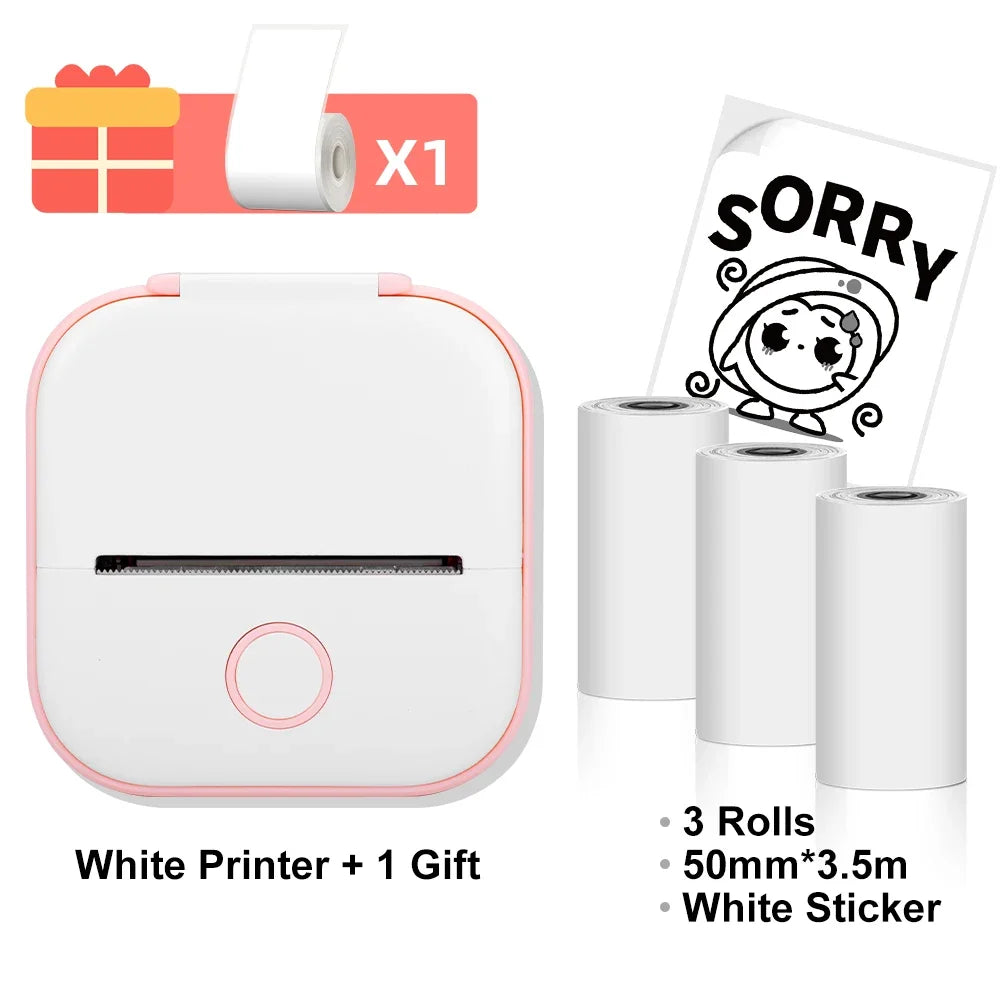 T02 Mini Thermal Printer Phomemo T02 Sticker Maker Machine Portable Bluetooth Pocket Printer Study Supplies for Photos Notes