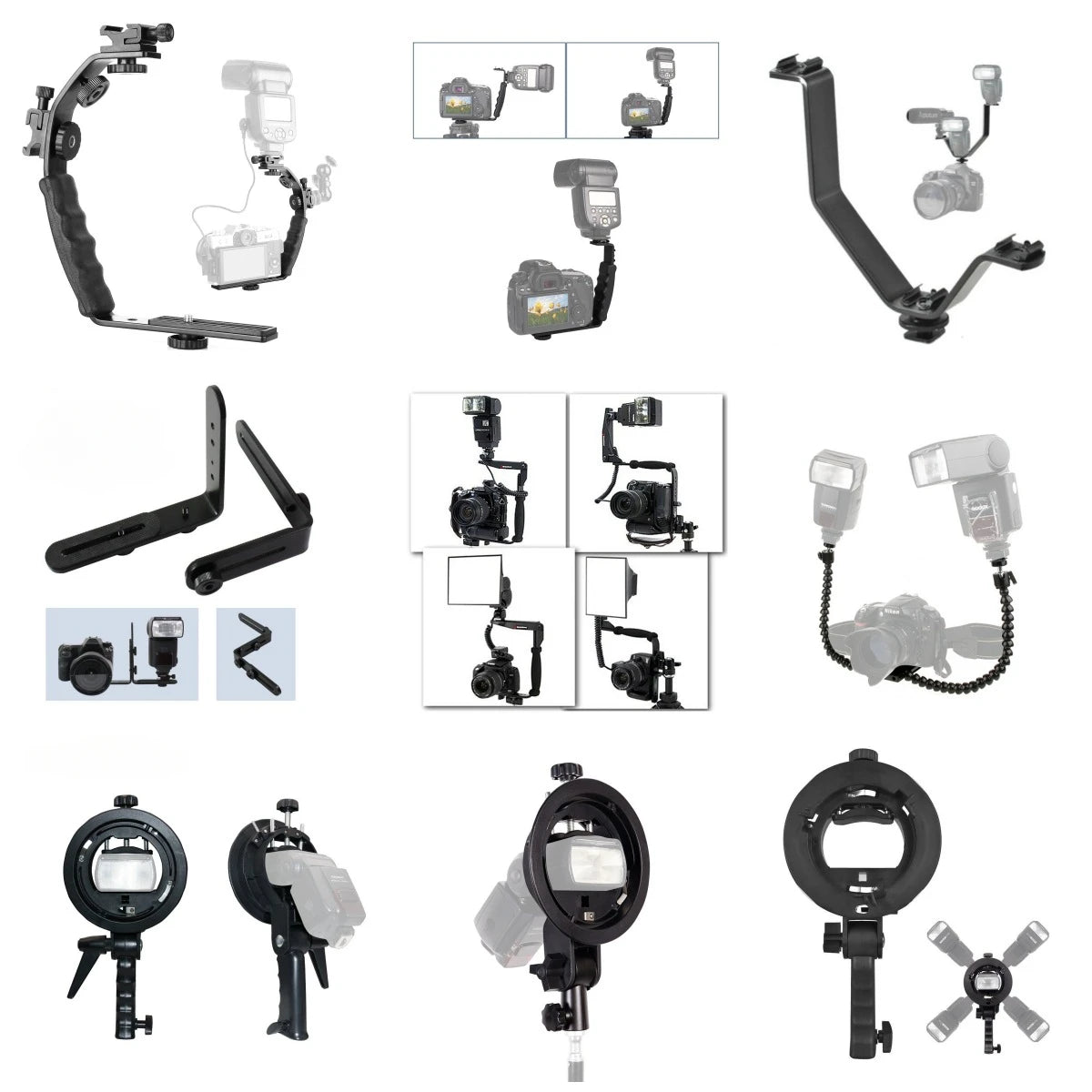 Camera Smartphone Stabilizer, Portable Handle Grip Handheld Video Rig with Carrying Case, Fits for All Camera, Camcorder